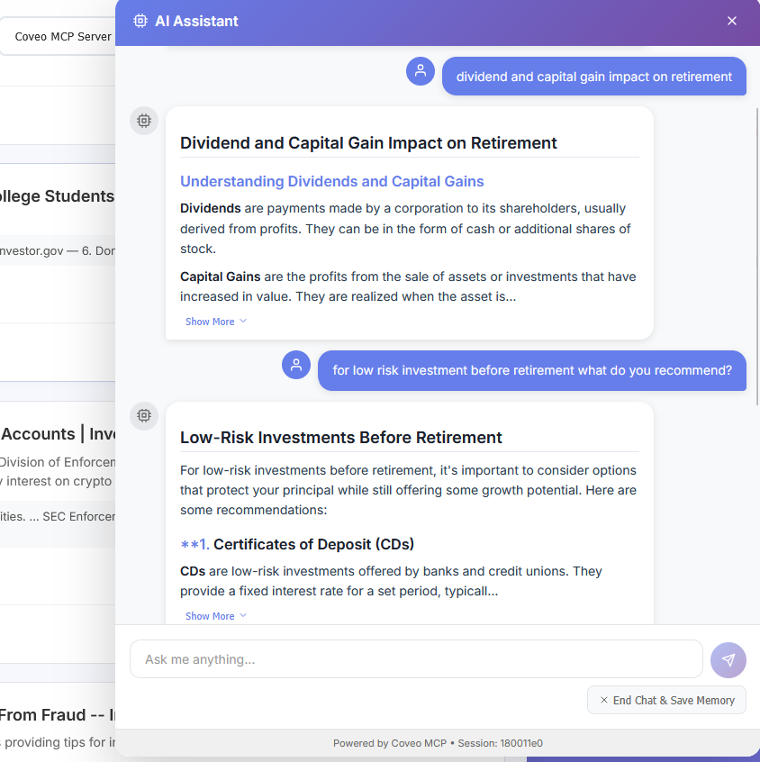 Multi Turn Conversation with Agentcore MCP Agent