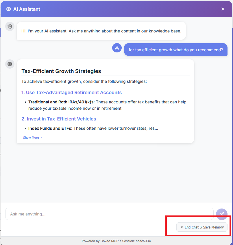 New Session with Agentcore MCP Agent